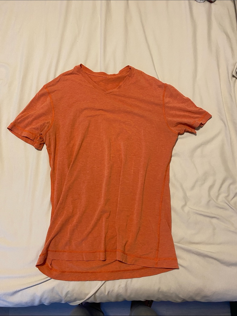 lululemon athletica Orange Short-Sleeve V-Neck Tee